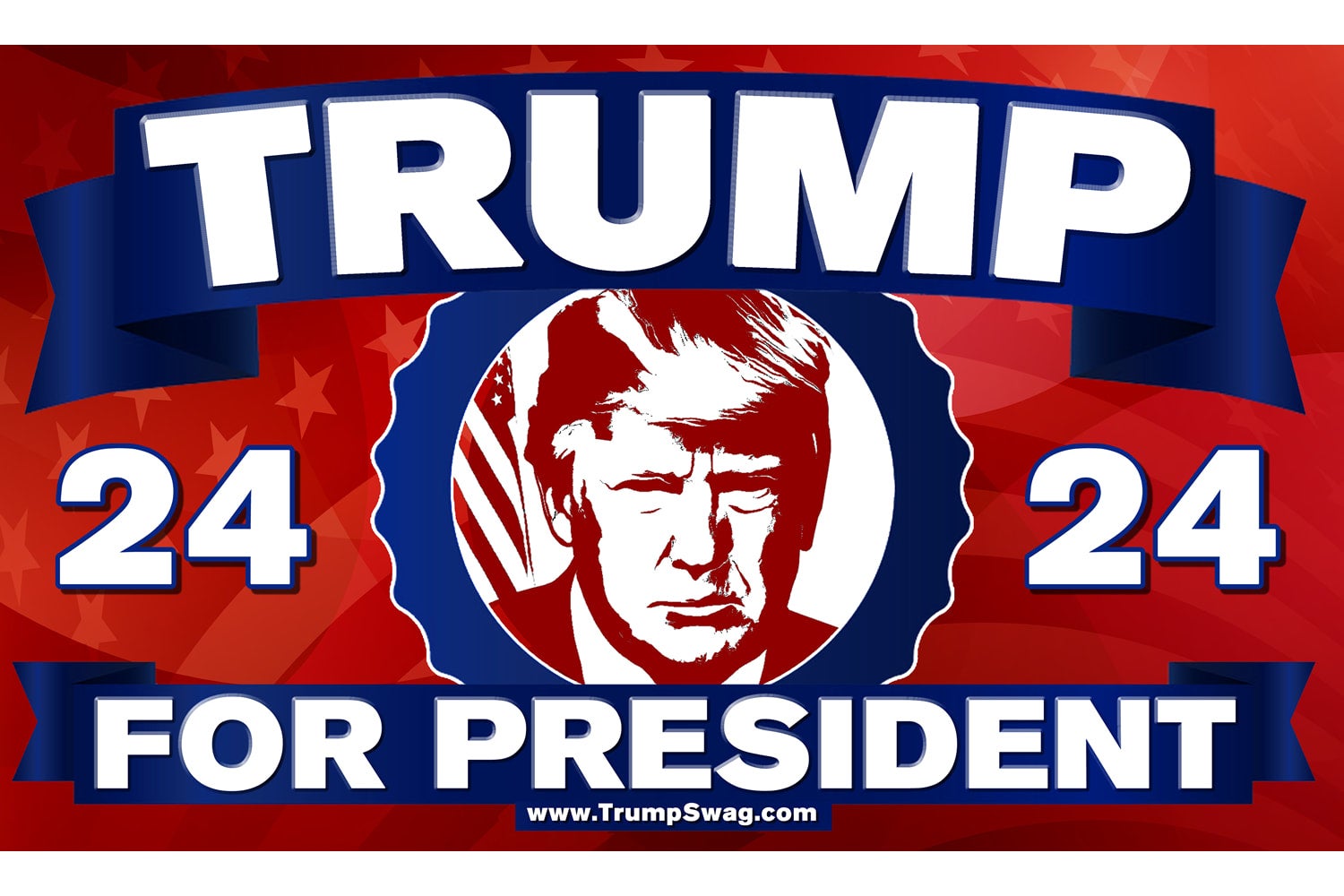Official Trump for President 24 Flag 5'x3' Trump Swag